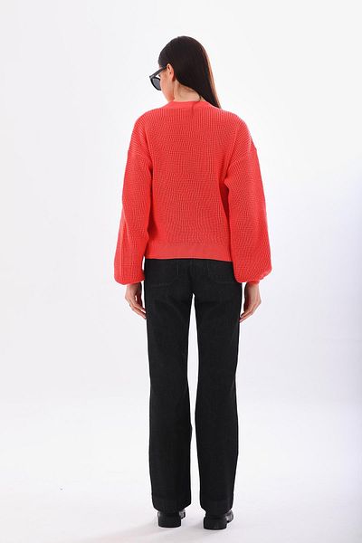 Barbara Baileys Coral Openwork Women's Cardigan