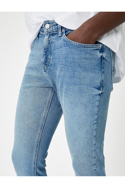 Koton Ανδρικό βαμβακερό τζιν παντελόνι 4sam40027nd 600 Light Indigo