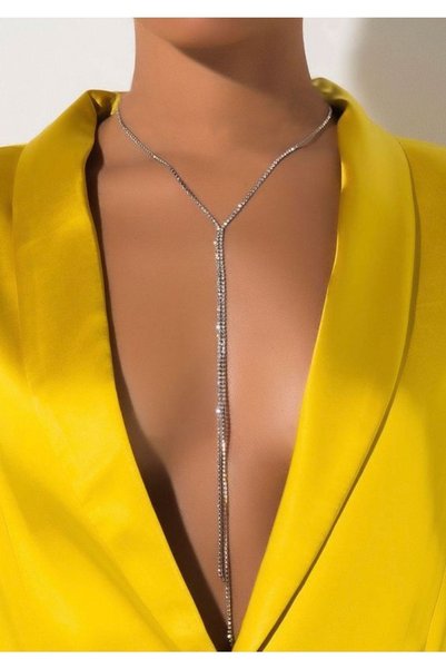 TakıConcept Kristal Taşlı Su Yolu Kolye Uzun Kolye