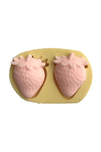 Partivitrini 2 Li Çilek Şeklinde Silikon Pasta ve Seker Hamuru Kalibi