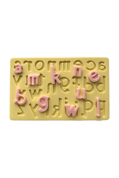Partivitrini Küçük Harfli Alfabe Şeklinde Silikon Pasta ve Seker Hamuru Kalib...
