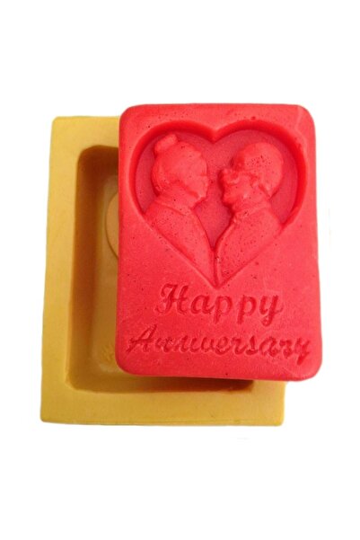 Partivitrini Happy Anniversary Written Old Pair Illustrated Silicone Pastry a...