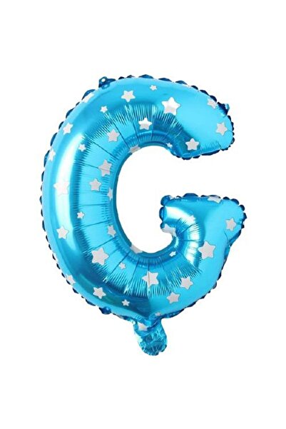 Partivitrini Letter G 16 Inch Blue Starry Color Foil Balloon 36 Cm