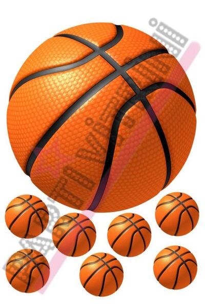 Partivitrini Basketbol 2 Temalı Yenilebilir Resimli Pasta Kurabiye Üstü Şeker...