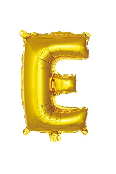 Partivitrini Letter E 16 Inch Gold Color Foil Balloon 36 cm