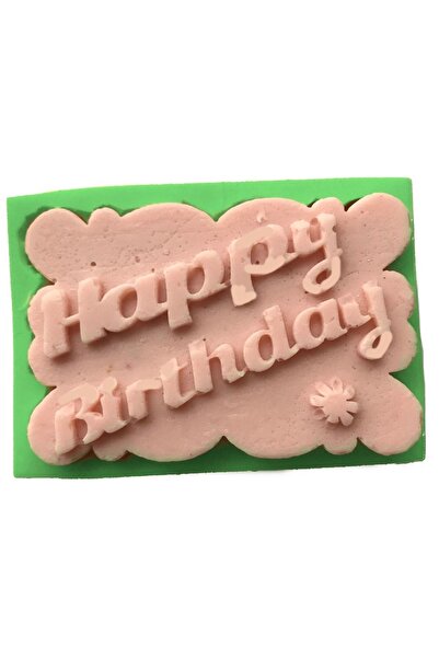 Partivitrini Happy Birthday Written Painting Shaped Silicone 8x5,5x2 Cm