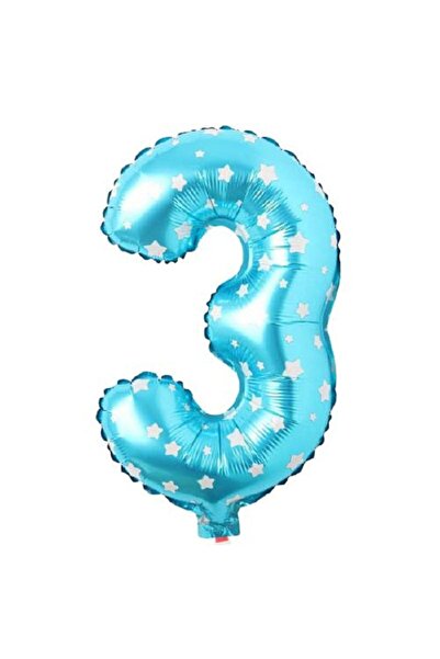 Partivitrini 3 أرقام 16 بوصة بالون فويل بلو ستار 36 سم