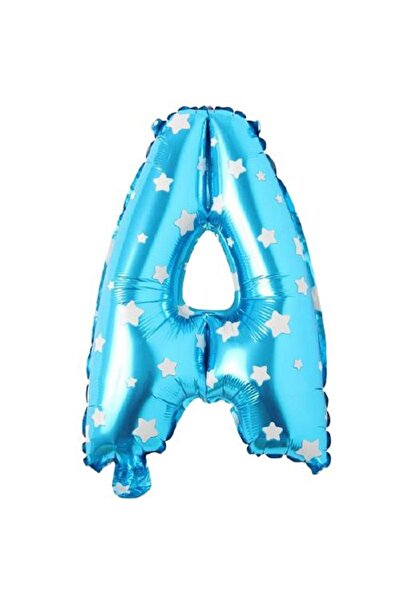 Partivitrini بالون فويل ملون على شكل حرف A مقاس 16 بوصة باللون الأزرق النجمي ...