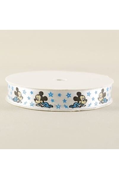 Partivitrini Baby Mickey Mouse Themed White Satin Ribbon 1.5 CmX 10 Meters