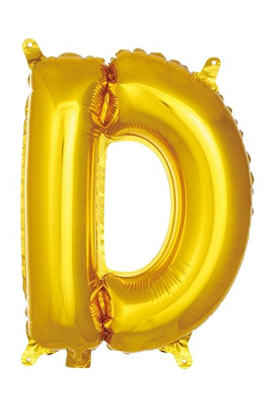 Partivitrini Letter D 16 Inch Gold Color Foil Balloon 36 cm