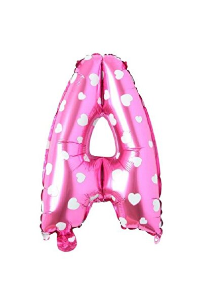 Partivitrini بالون فويل على شكل قلب وردي مقاس 16 بوصة بحرف A مقاس 36 سم