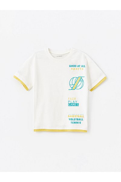 LC Waikiki Niemowlę Chłopięcy - LCW T-shirt z okrągłym dekoltem i nadrukiem