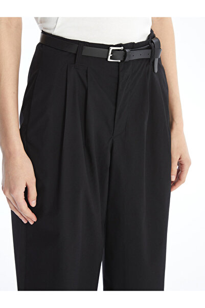 LC Waikiki Dámské kalhoty pohodlného střihu Lcw s páskem v pase