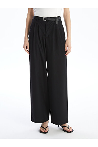 LC Waikiki Dámské kalhoty pohodlného střihu Lcw s páskem v pase