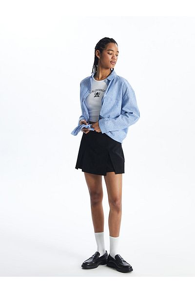 LC Waikiki Xside New Black Women's Waist Zippered Straight Skirt with Shorts