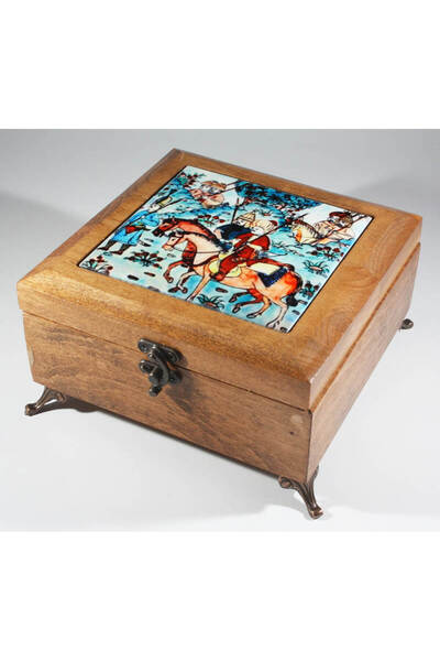 Çini Evi صندوق خشبي - تصميم مشهد الصيد