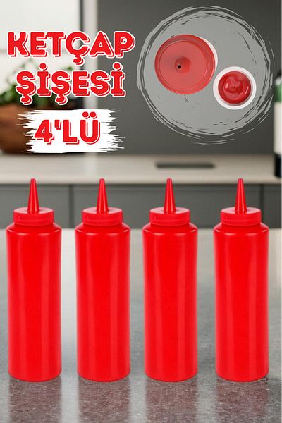 Espas Home 450ml Set of 4 Ketchup Bottles