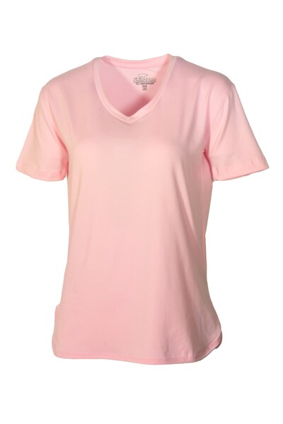 Shinzone Kadın V Yaka Basic Pembe T-Shirt