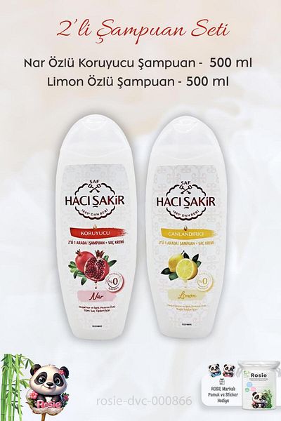 Hacı Şakir Pomegranate 2 in 1 - Lemon and ROSIE 500 ml Shampoo