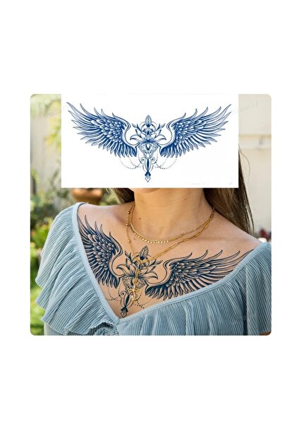 HelloBeautiful Tatto Su Geçirmez Geçici Dövme Kanat Liderlik Ürün Boyutu 28cm* 15cm