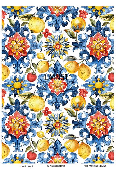 LİNEART Brass Patterned LineArt Decopage Paper - LA-LMN51