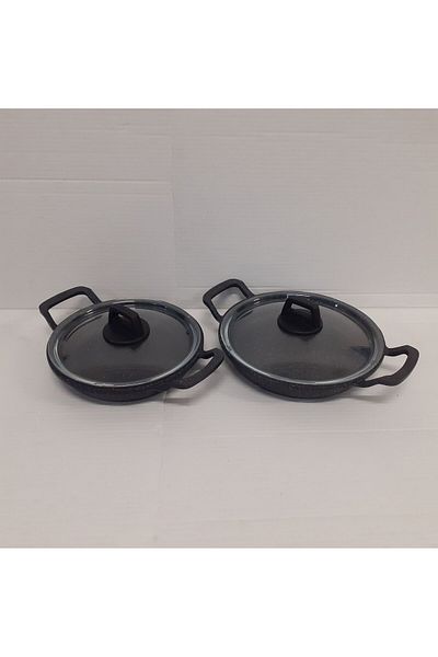 gülsan 20-22 cm 2-Piece Cast Iron Sahan with Glass Lid