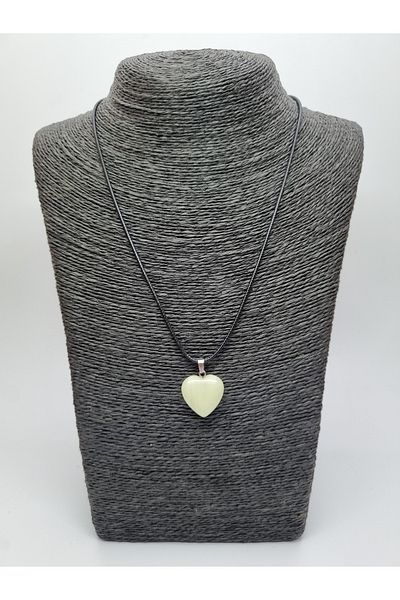 Yüksel Boncuk Heart Model Phosphor Stone Natural Stone Necklace