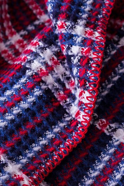 Leruum London Multicolored Plaid Patterned Checked Eco Throw Blanket Sofa Shawl Bedspread