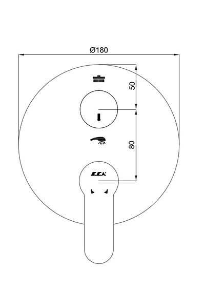 Eca Nita Built-in Bathroom Faucet - Surface Mounted 2 Way102167238-YDE