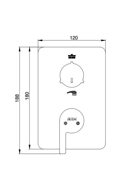 Eca Built-in Icon Bathroom Faucet - 2-Way Surface Mounted102167231H-KDE