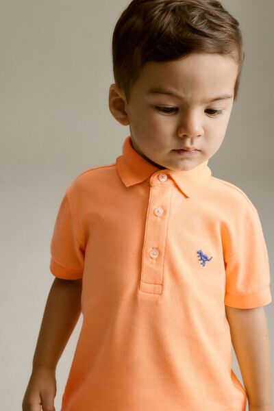 Next Baby Orange Polo Collar 100% Cotton Short Sleeve Suit Set