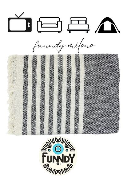 FUNNDY Milano Pike Single Knitted Patterned Fringed - 170x220 Cm