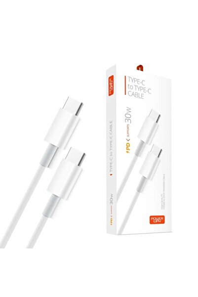 POWERWAY PD30 TYPE-C TO TYPE-C 30W 1 METRE ŞARJ DATA KABLOSU