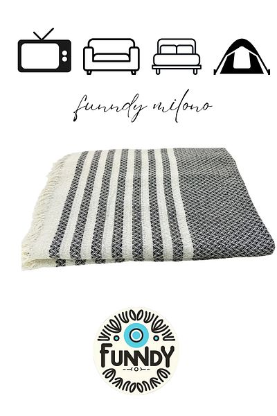 FUNNDY Milano Pike Single Knitted Patterned Fringed - 170x220 Cm