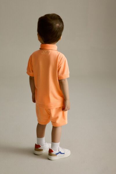 Next Baby Orange Polo Collar 100% Cotton Short Sleeve Suit Set