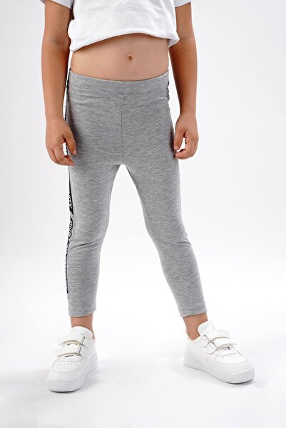 Lovella Colanți lungi pentru fete din bumbac gri Lycra