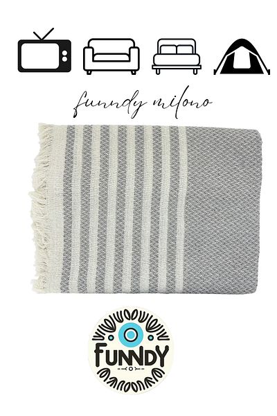 FUNNDY Milano Pike Single Knitted Patterned Fringed - 170x220 Cm