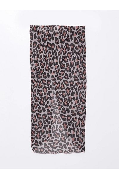 LC Waikiki Dámské pareo LCW DREAM s elastickým pasem s leopardím vzorem