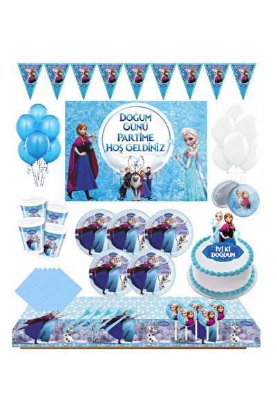 Masal Şekerleme Frozen Doğum Günü Set 16 Kişilik Elsa