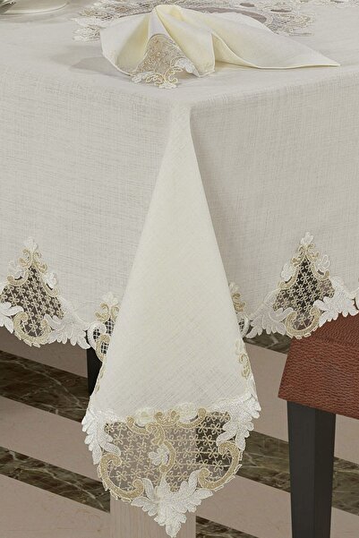 Çeyiz Diyarı Fransız Güpürlü Eylül Dantel Mutfak Takımı 17 Parça