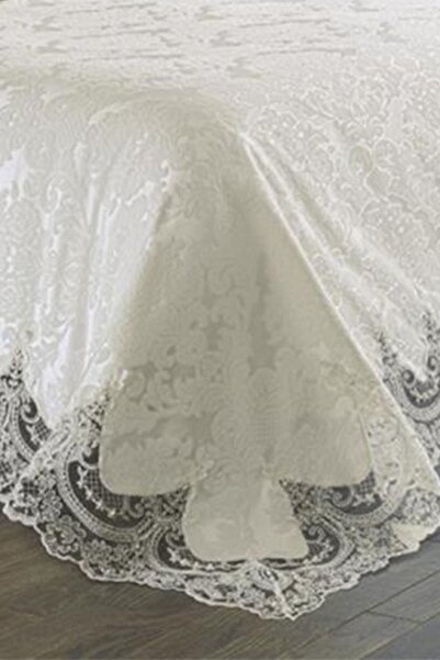 Çeyiz Diyarı Fransız Güpürlü Çeyizlik Gelin Seti Arus 7 Parça Krem