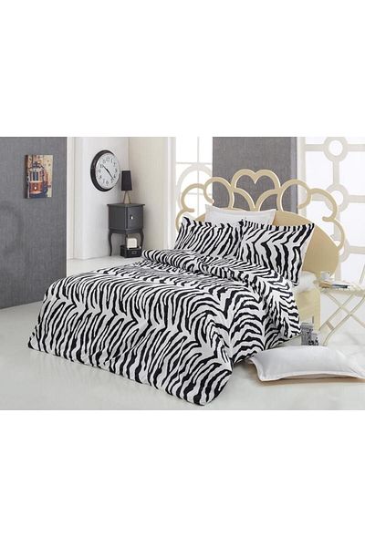 Çeyiz Diyarı Set cuvertură dublă din satin bumbac zebra