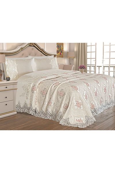 Çeyiz Diyarı French Guipure Eylül Pique Set Cream 206261