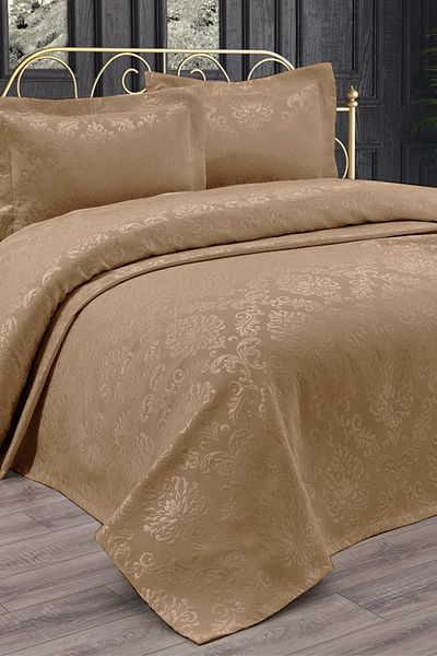 Çeyiz Diyarı Diamond Double Plain Pique Set Beige
