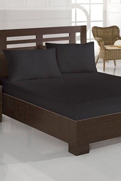 Çeyiz Diyarı Combed Cotton Single Elastic Sheet Black