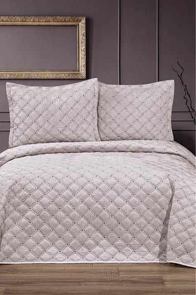 Çeyiz Diyarı Elite Double Velvet Bedspread Cream