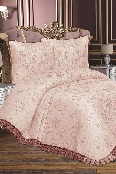 Çeyiz Diyarı French Laced Dowry Cloud Bedspread Powder
