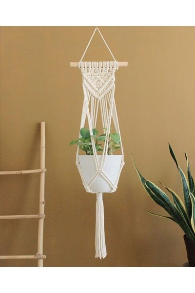 Foksan Deri Στολίδι τοίχου Macrame/Στολίδι γλάστρας Γλάστρα