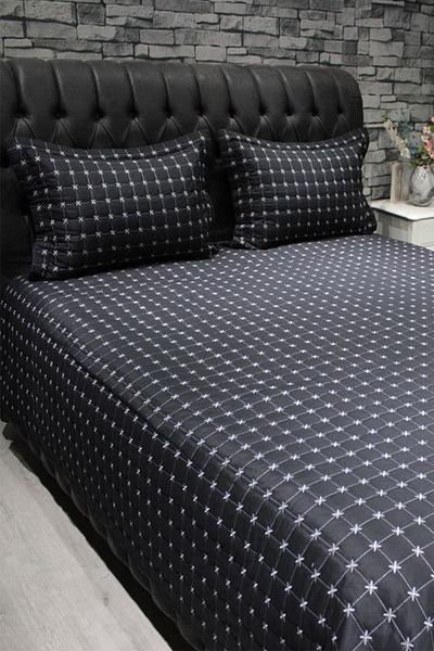 Çeyiz Diyarı Star Double Quilted Bedspread Black