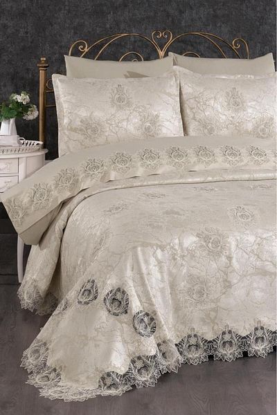 Çeyiz Diyarı Asel Bridal Set 7 Pieces Cappucino